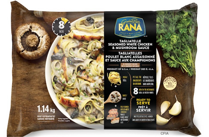 Rana Tagliatelle White Chicken & Mushrooms Recalled For Listeria