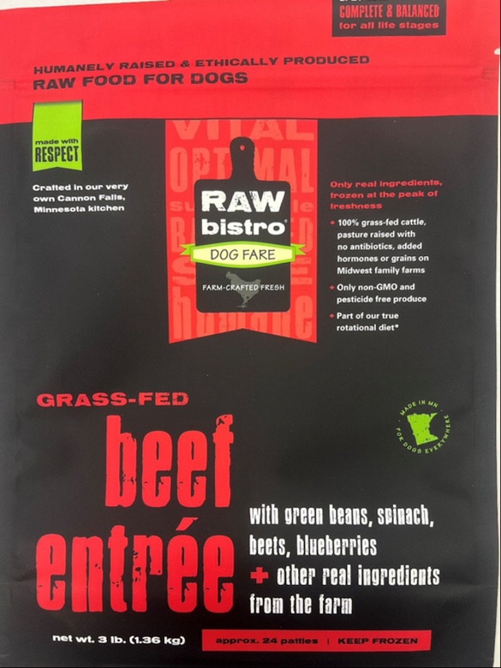 Raw Bistro Pet Fare Frozen Beef Entree Recalled For Salmonella
