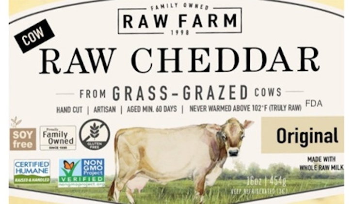 Raw Farms Recalls Raw Cheddar Cheese For E. coli O157:H7