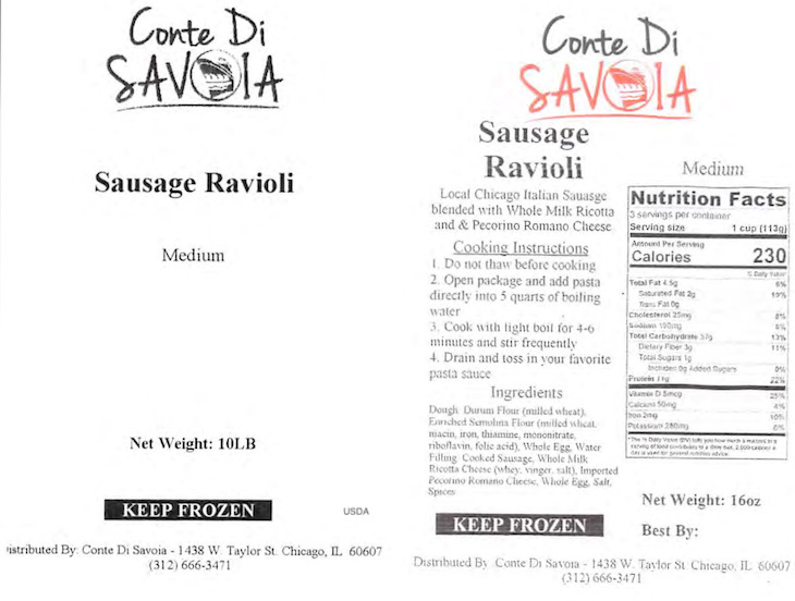 Recall of Avanza Pasta Meat and Poultry Products Updated