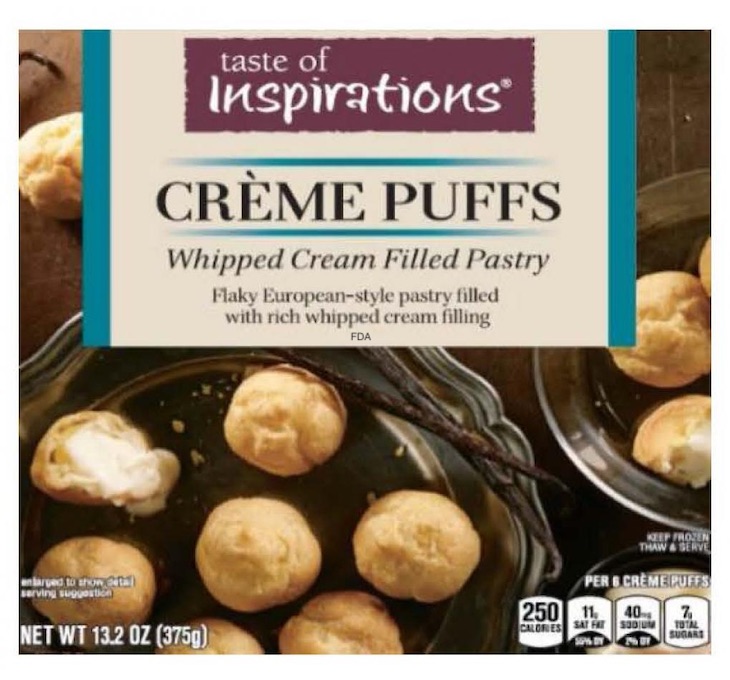 Recall of Delizza Cream Puffs For Foreign Material Expanded
