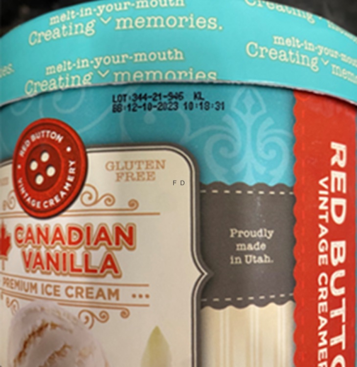 Red Button Canadian Vanilla Ice Cream Recalled For Almonds