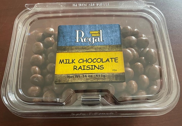 Regal Gourmet Snacks Milk Chocolate Raisins Recalled; Peanuts