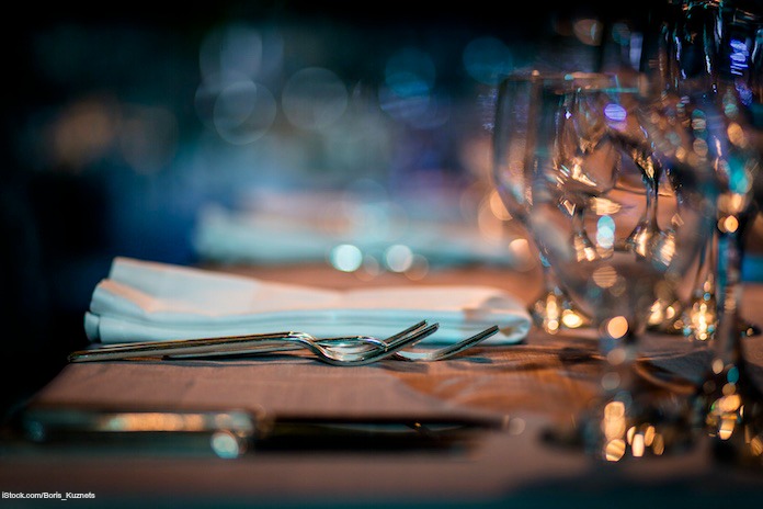 Luxury Restaurant Table setting.