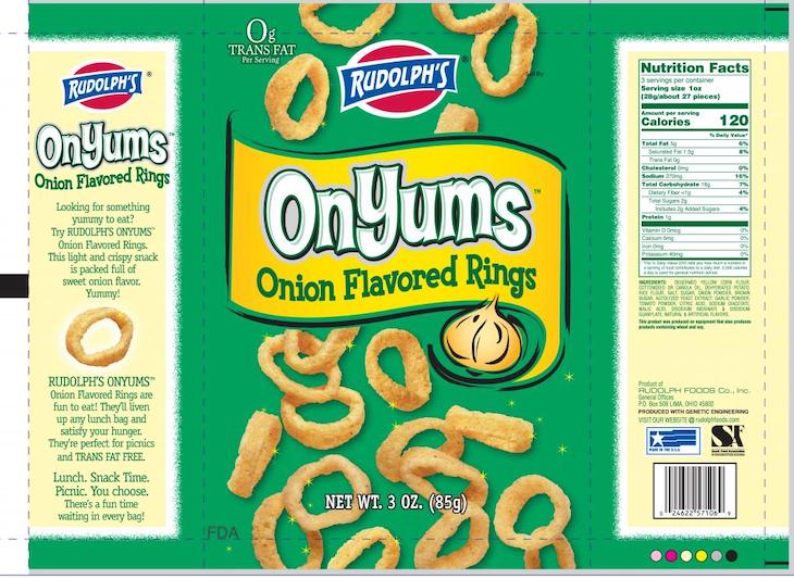 Rudolph's OnYums Onion Flavored Rings Recalled For Wheat