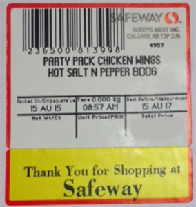 Safeway Chicken Wings Staphylococcus Recall