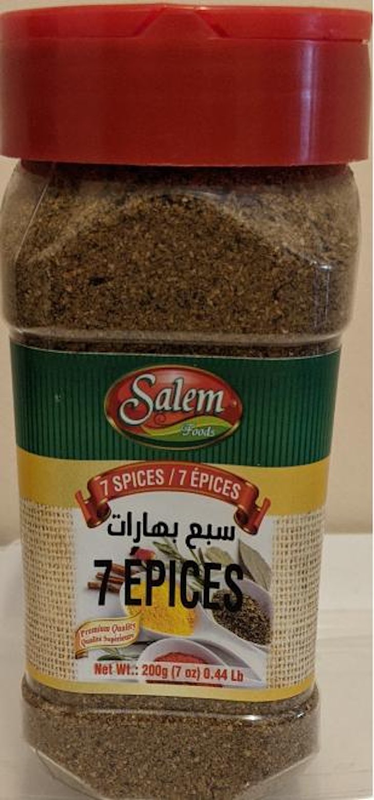 Salem Foods 7 Spices Chicken Shawarma Spices Recalled