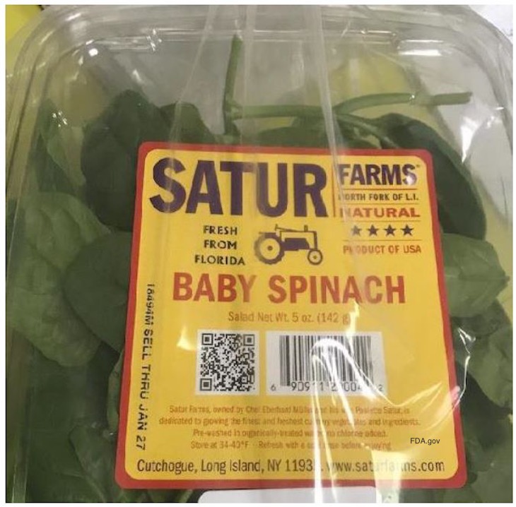 Satur Farms Baby Spinach Salmonella Recall