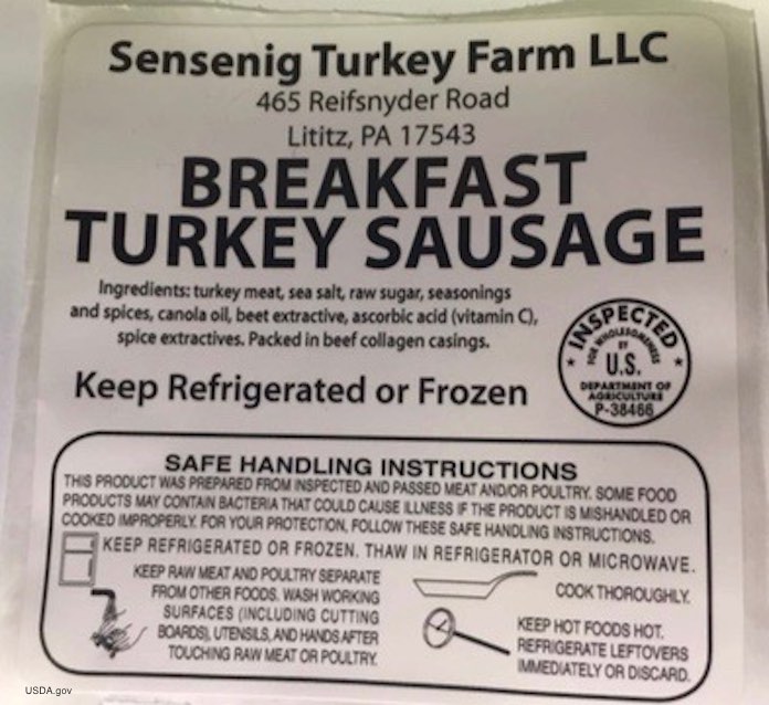 Sensening Turkey Farm Sausage Recall