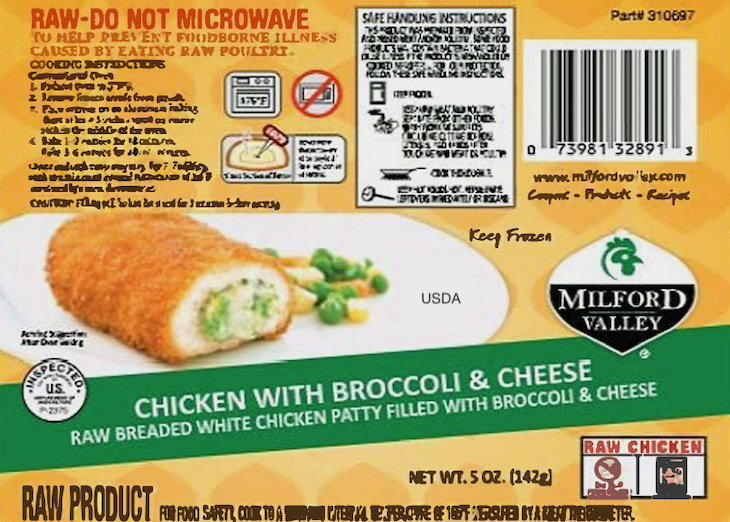 USDA Releases Serenade Raw Breaded Stuffed Chicken Distribution List