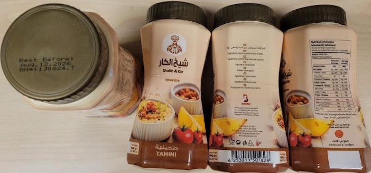 Shaikh Al Kar Tahini Recalled in Canada For Salmonella