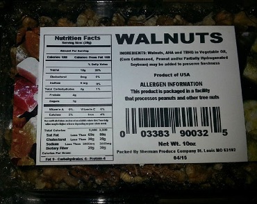 Sherman Produce Walnut Recall