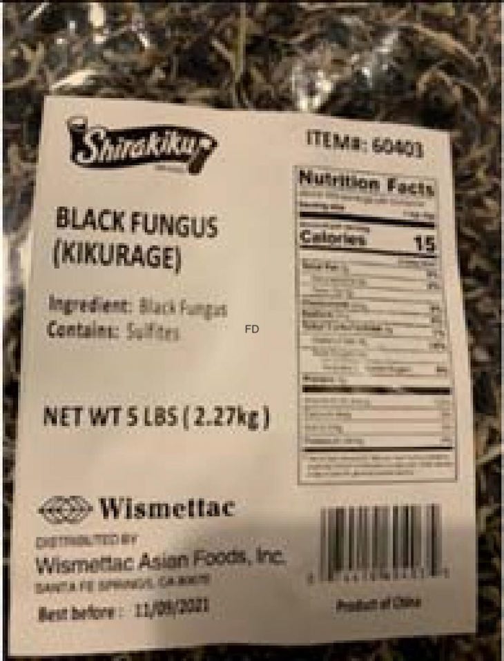Imported Shirakiku Dried Black Fungus Recalled For Possible Salmonella