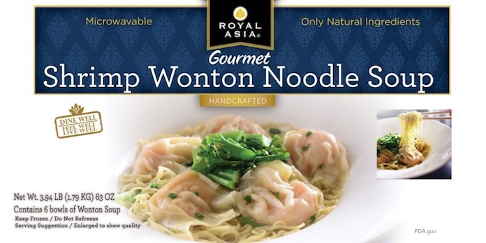 Shrimp Wonton Noodle Soup Recall