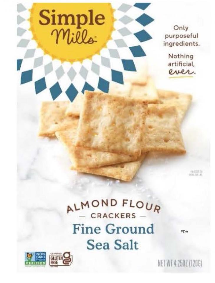 Simple Mills Fine Ground Sea Salt Almond Flour Crackers Recalled For Milk