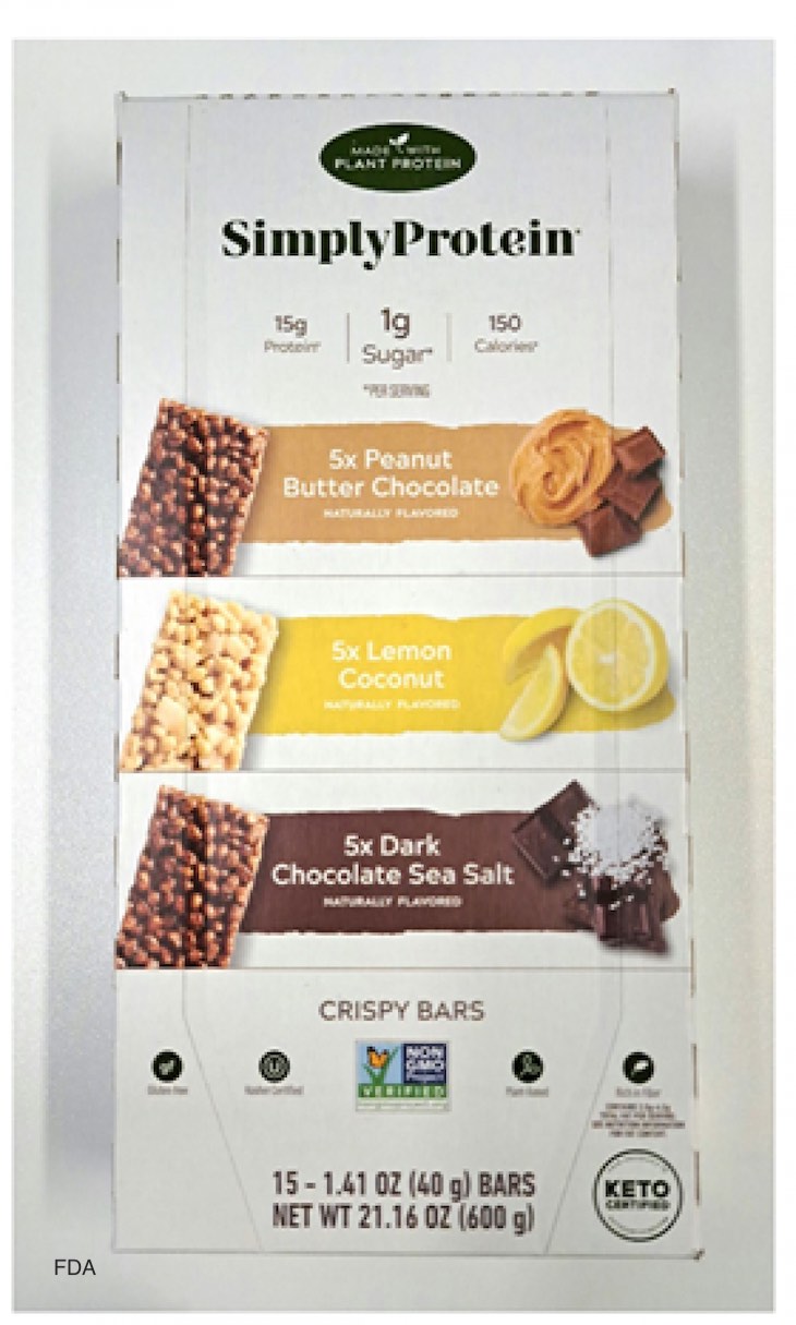 SimplyProtein Peanut Butter Crispy Bars Recall Expanded