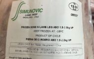 Simunovic Frozen Lamb Recalled For Lack of Inspection