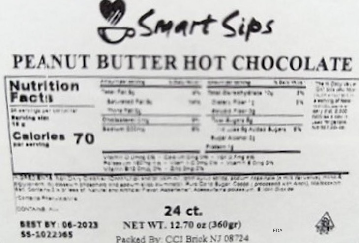 Smart Sips Peanut Butter Hot Chocolate Products Recalled