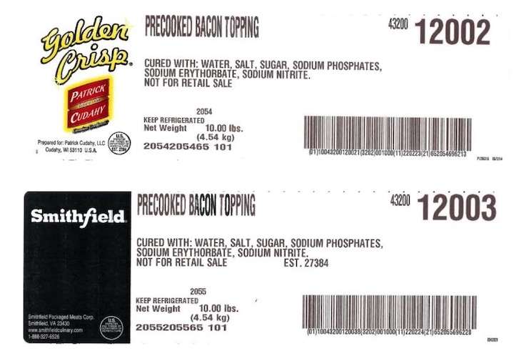 Smithfield Precooked Bacon Topping Recalled For Foreign Material