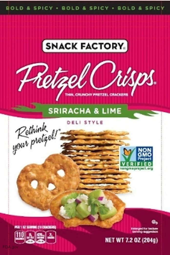 Snack Factory Pretzel Crisps Recall