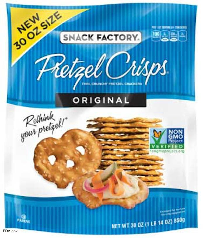 Snack Factory Pretzel Crisps Recall