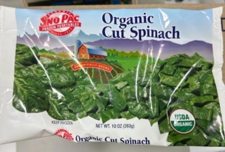 Sno Pac Organic Frozen Cut Spinach Recalled For Listeria