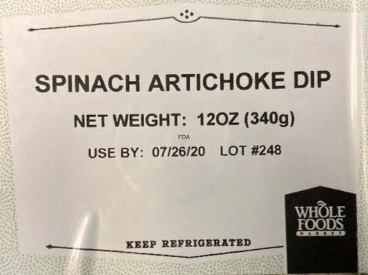 Whole Foods Spinach Artichoke Dip Recalled For Undeclared Egg