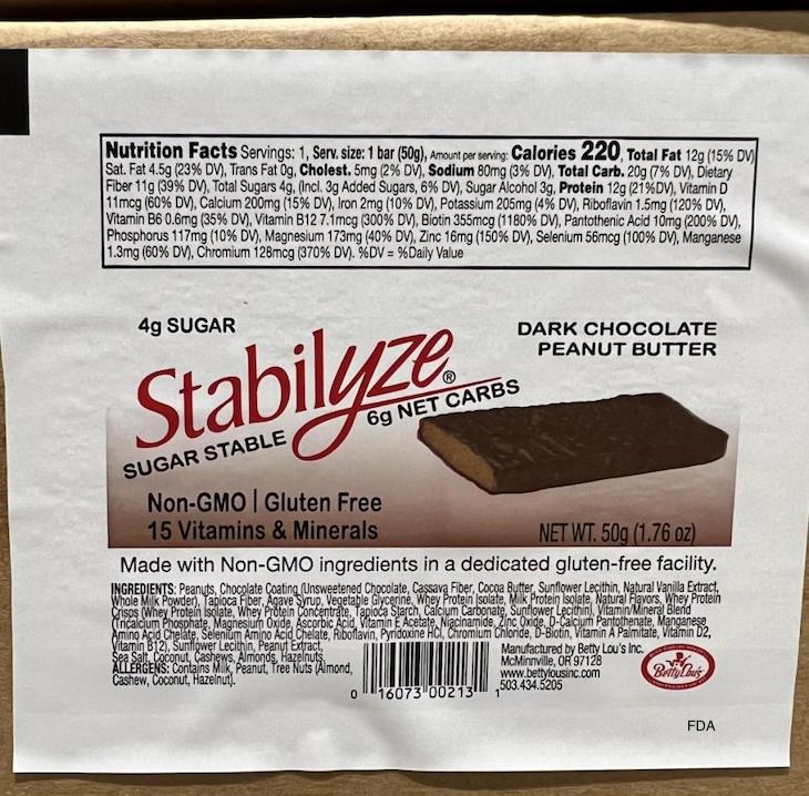 Stabilyze Dark Chocolate Peanut Butter Bar Recalled For Sesame