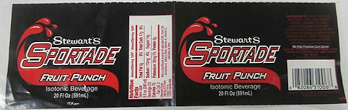 Stewarts Sportade Fruit Punch Recall