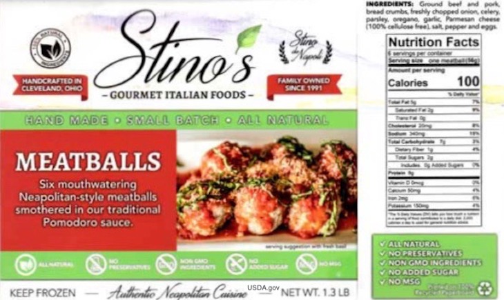 Stino Da Napoli Meatballs Recall