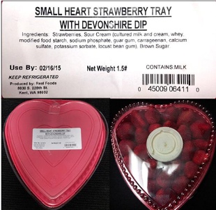 Strawberry Tray Devonshire Allergen Recall