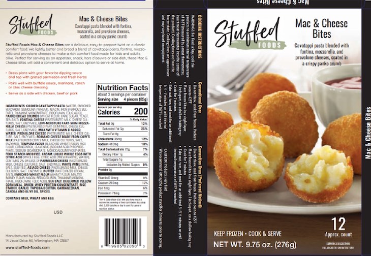 Stuffed Foods Mac & Cheese Bites Recalled For Allergen