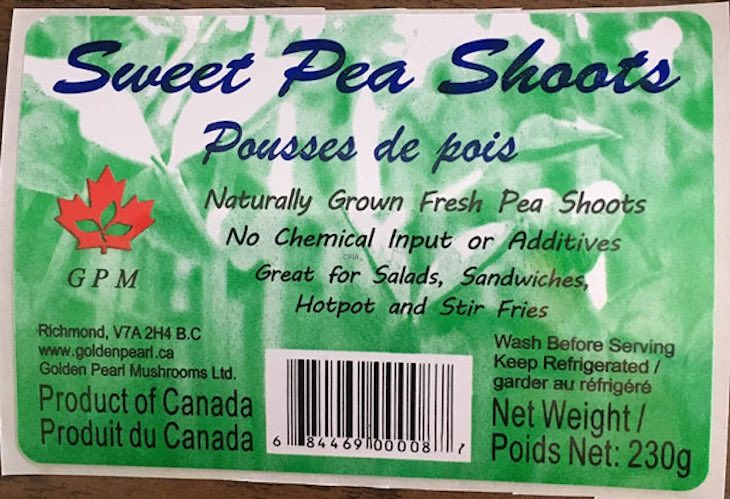 Sweet Pea Shoots Listeria Recall