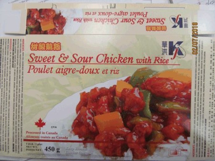 Sweet & Sour Chicken with Rice Recall