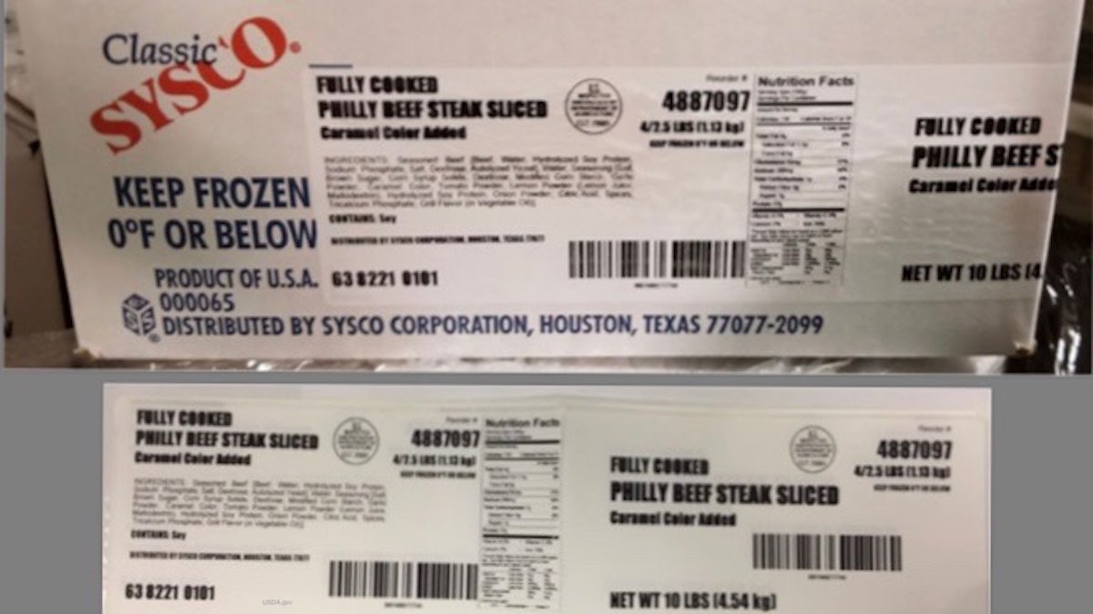 Sysco Philly Beef Steaks Listeria Recall