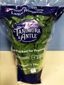 Tanimura and Antle Romaine Lettuce Package - E. coli Warning