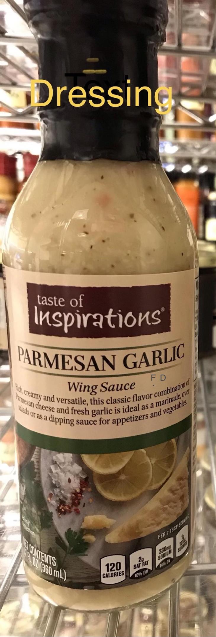 Taste of Inspirations Parmesan Garlic Wing Sauce Recalled For Allergen