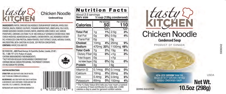 Tasty Kitchen Chicken Noodle Soup Recalled For No Inspection