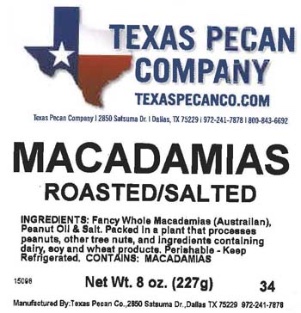 Texas Pecan Company Macadamia Salmonella Recall