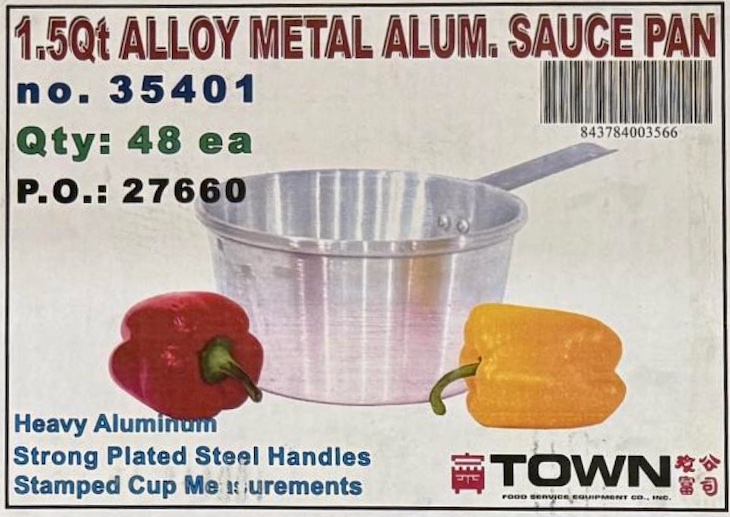 Town Food Aluminum Saucepans Recalled For Lead