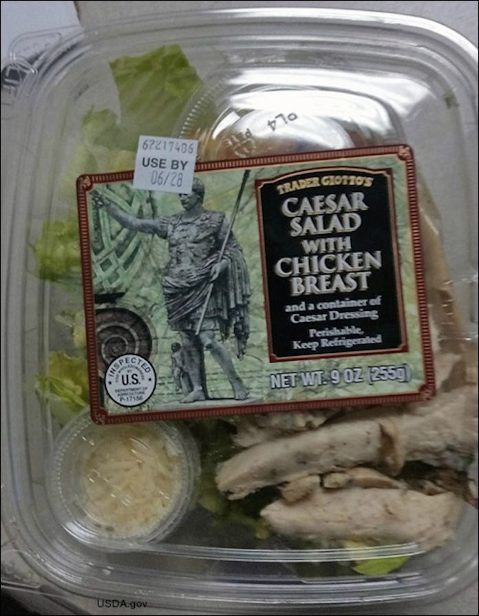 Trader Giotto's Caesar Chicken Salad Recall
