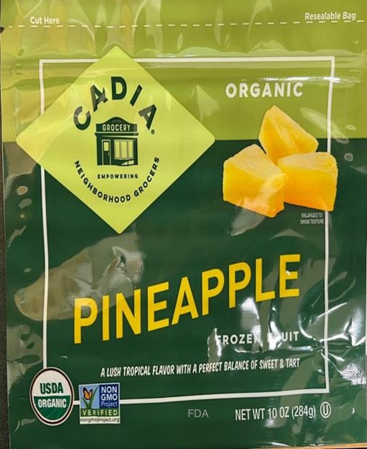 Trader Joe's, Cadia Organic Pineapple Products Recalled