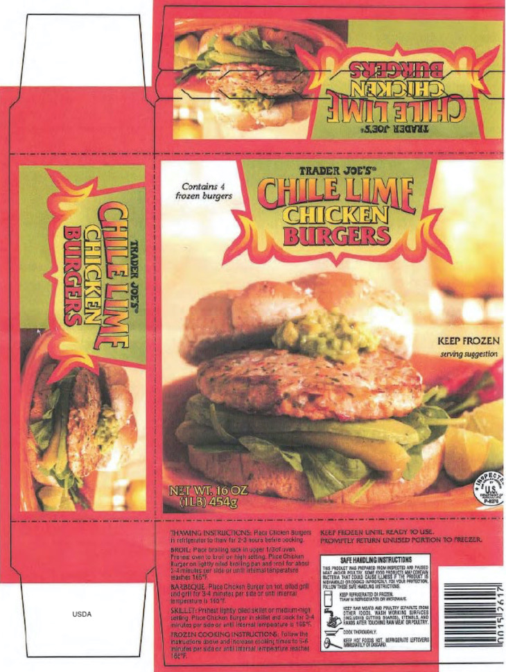 Trader Joe's Chile Lime Chicken Burgers Recalled For Foreign Material