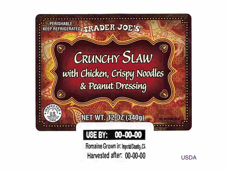 Trader Joe's Crunchy Slaw With Chicken Recalled For Foreign Material
