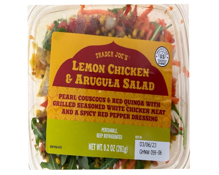 Trader Joe's Lemon Chicken & Arugula Salad Recalled