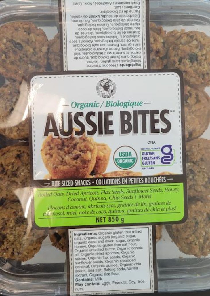 Universal Bakery Organic Aussie Bites Recalled For Gluten