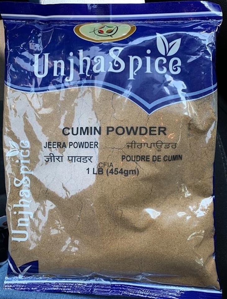 UnjhaSpice Cumin Powder Recalled in Canada For Possible Salmonella