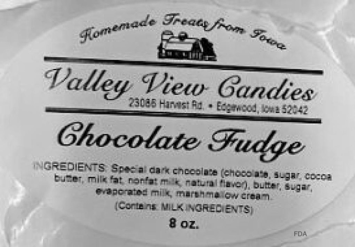 Valley View Candies Fudge Recalled For Undeclared Egg