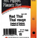 Veg Pak Thai Peppers Salmonella Recall