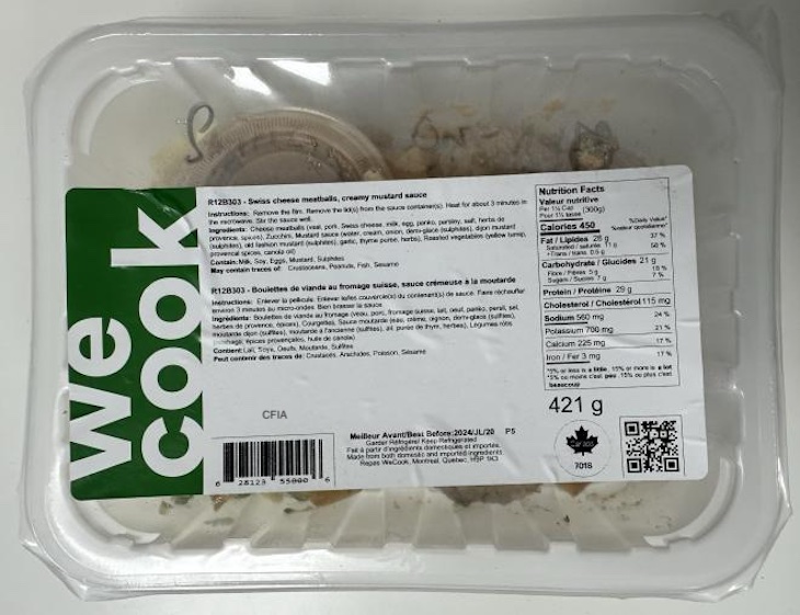 WeCook Swiss Cheese Meatballs Recalled For Listeria